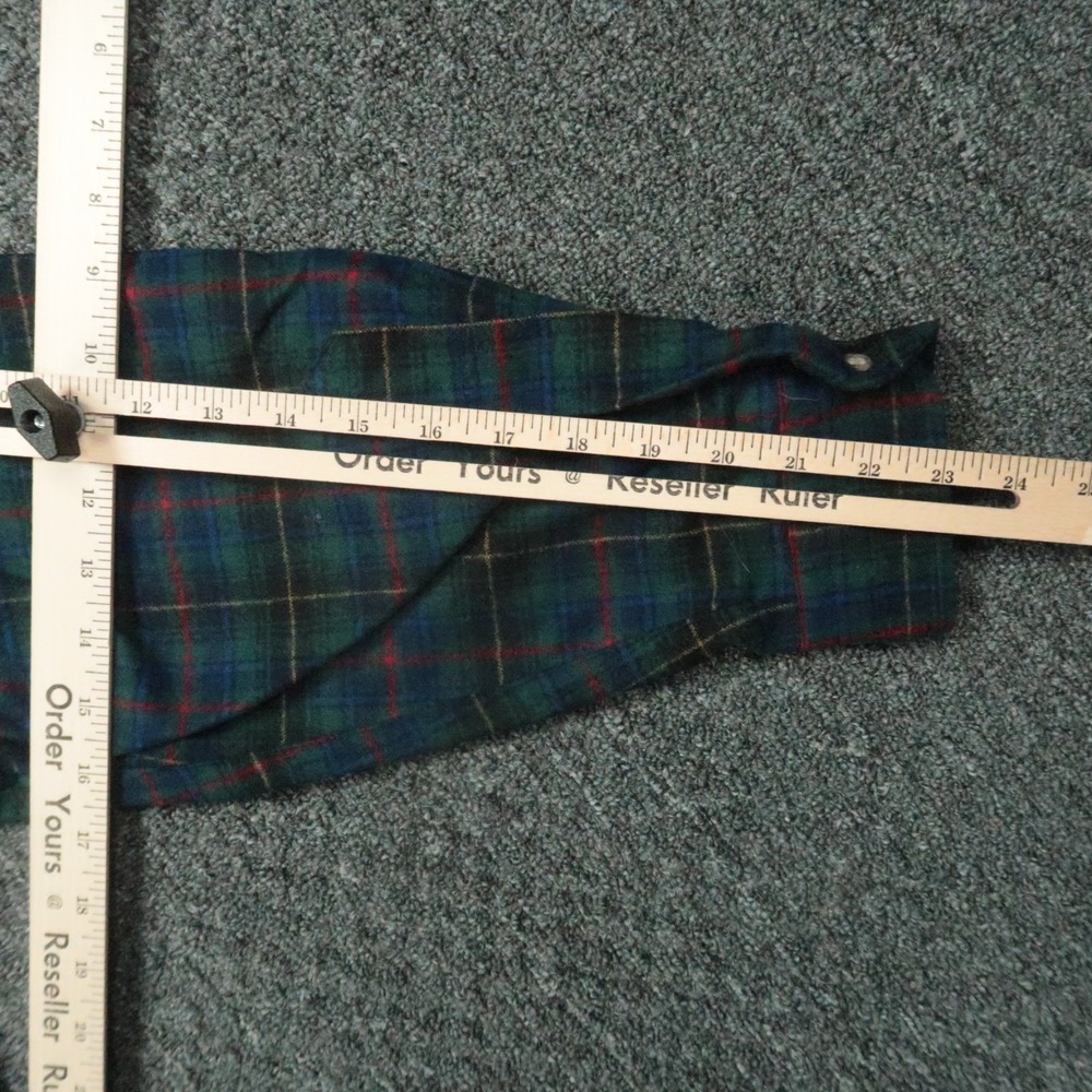 VINTAGE Pendleton Shirt Mens XL Green Blue Tartan Plaid Wool Flannel Long Sleeve - Picture 7 of 8